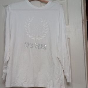 PINK Victoria's Secret White Long Sleeve Tee